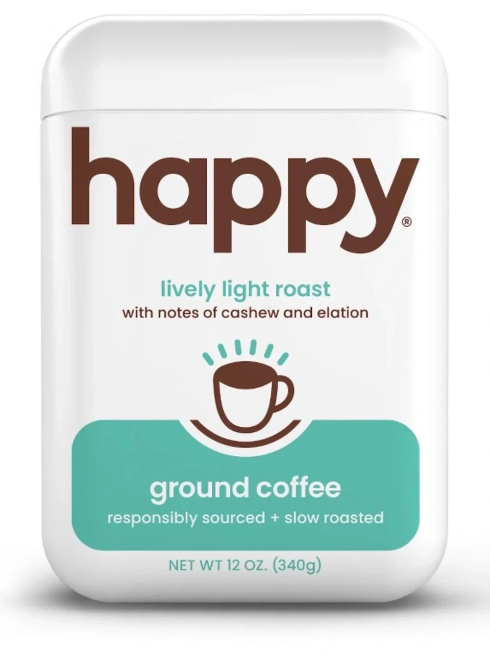 Happy Lively Light Roast Ground Coffee - White & Teal